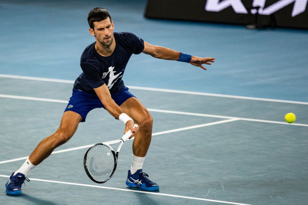 Serbian tennis player Novak Djokovic during a training session at Melbourne Park as questions remain over the legal battle regarding his visa to play in the Australian January 14, 2022.u00e2u20acu201d Reuters pic