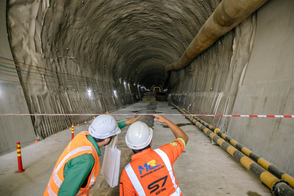 A general view of tunnel construction site of the East Coast Rail Link (ECRL) project in Bentong, Pahang, January 13, 2022. u00e2u20acu201d Picture by Firdaus Latifn