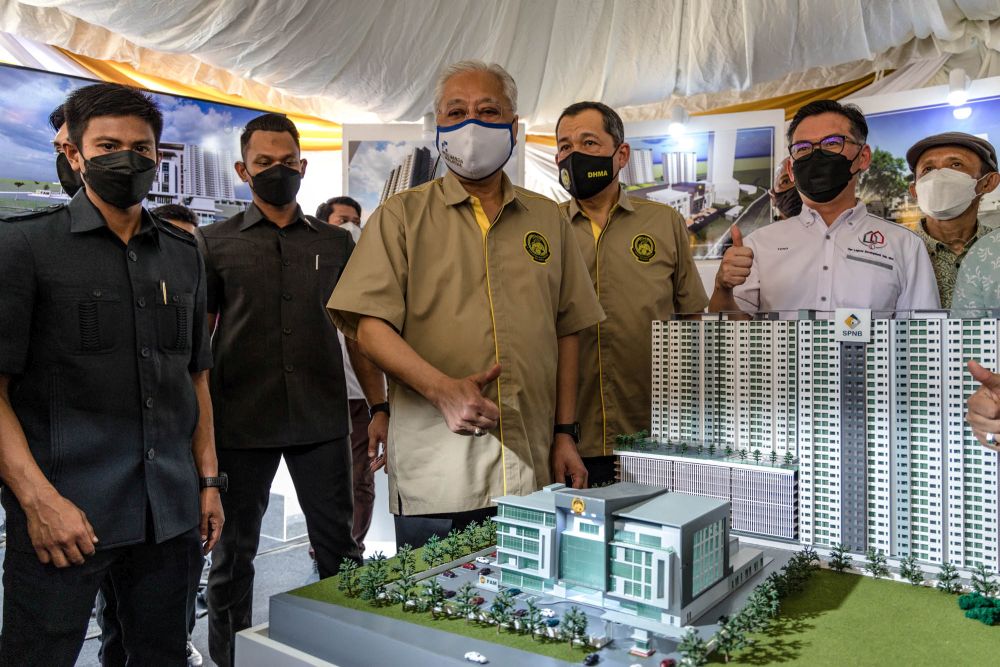 Prime Minister Datuk Seri Ismail Sabri Yaakob attends the groundbreaking ceremony for Football Association of Malaysia's new headquarters in Putrajaya on January 17, 2022. u00e2u20acu201d Picture by Firdaus Latif
