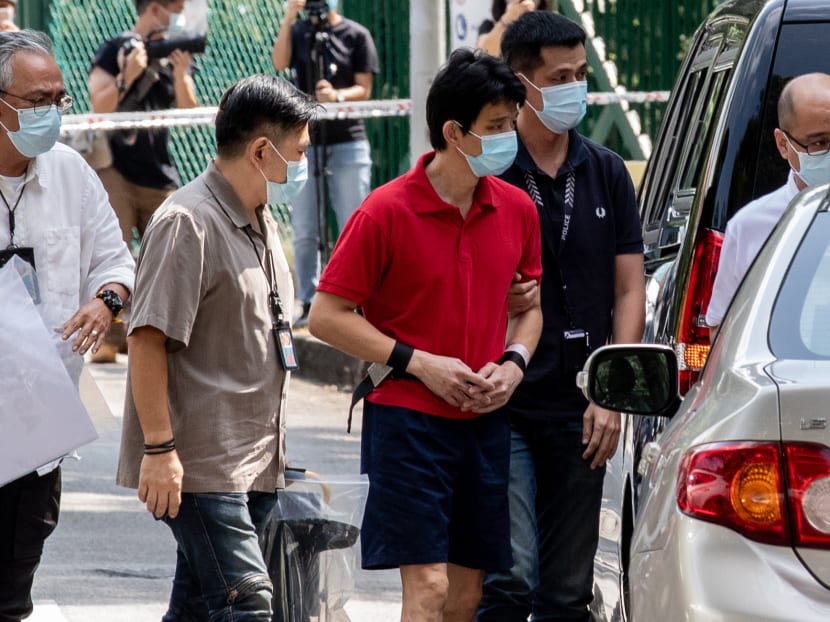 Yesterday, Xavier Yap Jung Houn was taken to the scene where the bodies of his two sons were found. u00e2u20acu2022 TODAY pic