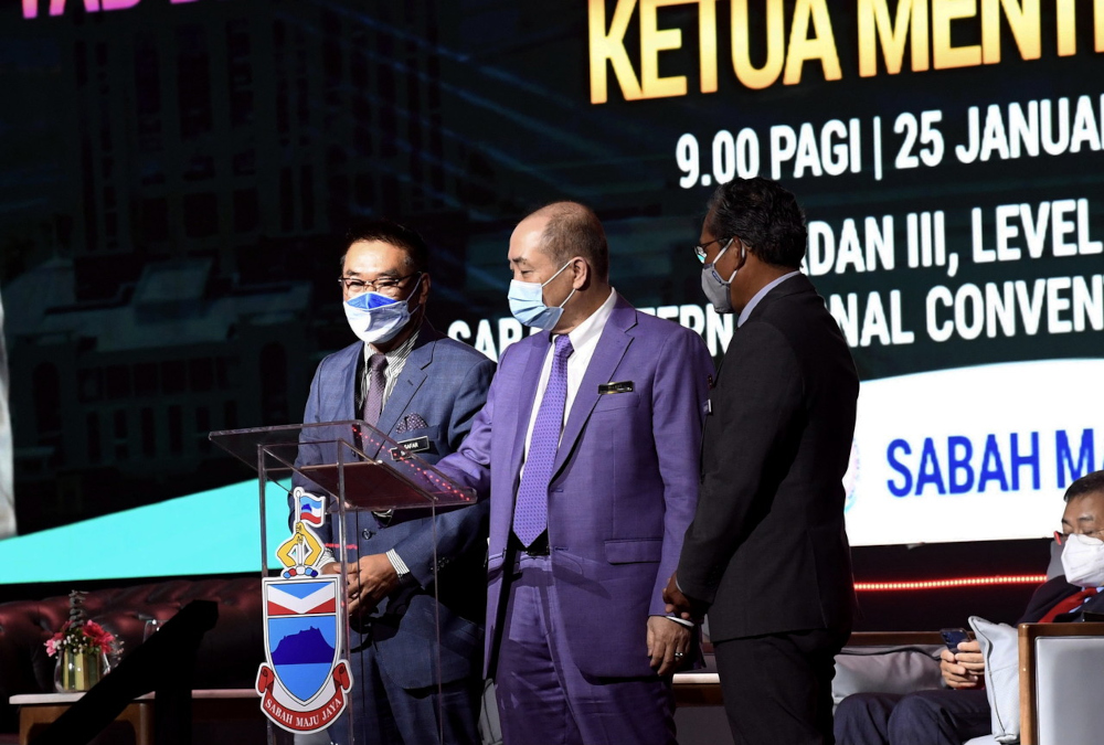Sabah Chief Minister Datuk Hajiji Noor at the launch of the implementation of Hala Tuju Sabah Maju Jaya during the state civil service assembly in Kota Kinabalu, January 25, 2022. u00e2u20acu201d Bernama pic 