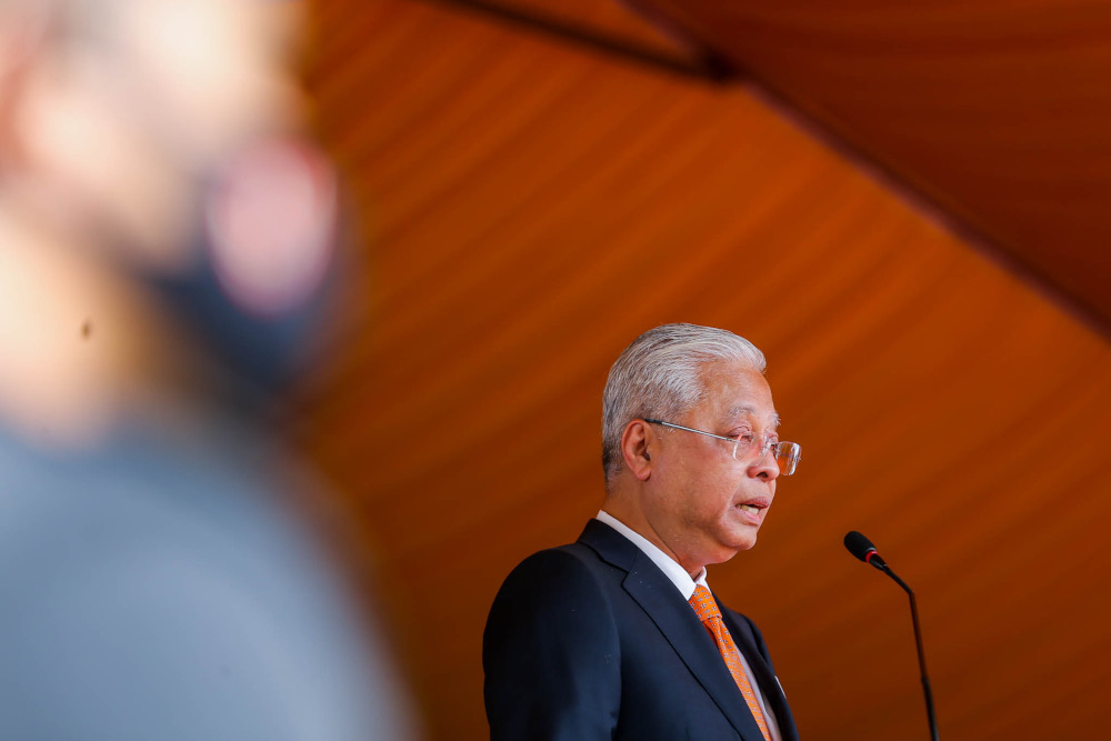 Prime Minister Datuk Seri Ismail Sabri Yaakob delivering his speech at the launch of the 40th World Customs Day at Kompleks Kastam Kelana Jaya, January 26, 2022. u00e2u20acu201d Picture by Hari Anggara