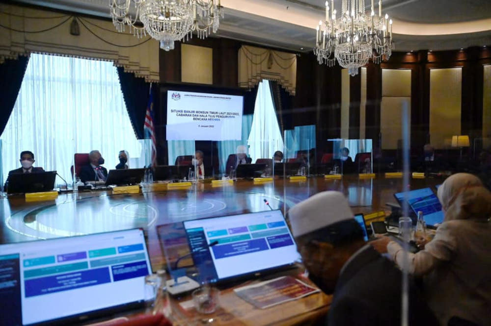 Prime Minister Datuk Seri Ismail Sabri Yaakob chairs this yearu00e2u20acu2122s first Cabinet in Putrajaya, January 5, 2022. u00e2u20acu201d Picture from Facebook/Ismail Sabri Yaakob 