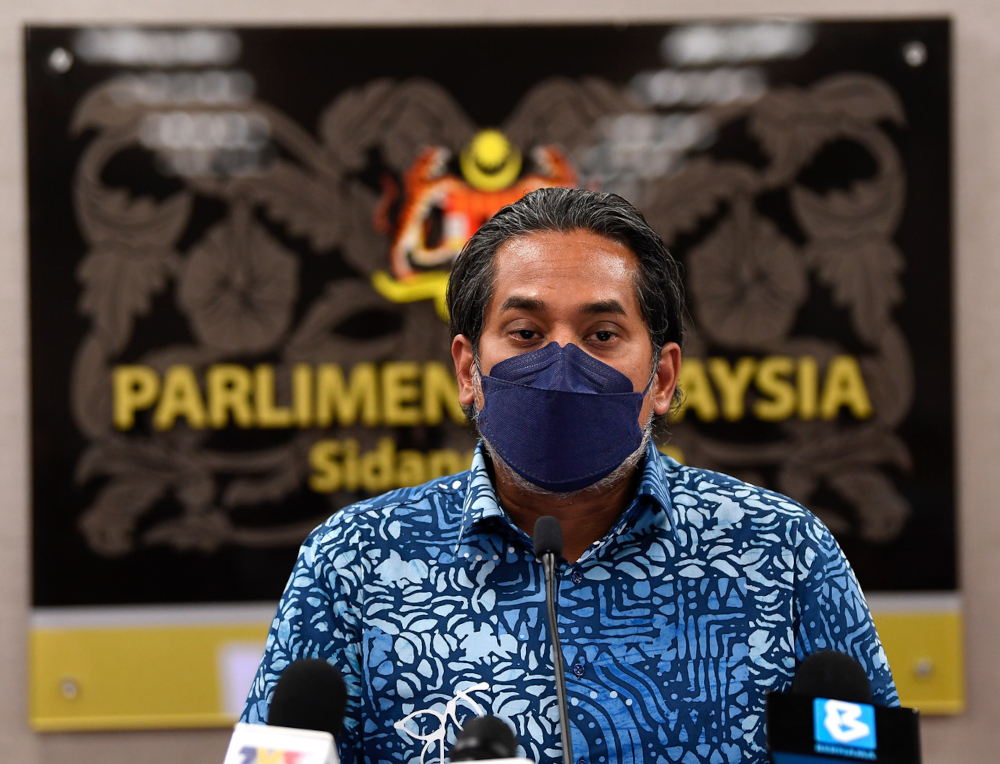Health Minister Khairy Jamaluddin speaks during a press conference at Parliament building, January 20, 2022. u00e2u20acu201d Bernama pic 