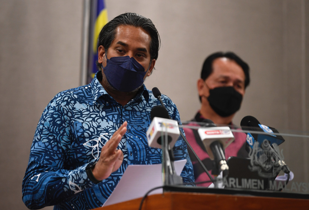 Health Minister Khairy Jamaluddin speaks during a press conference at Parliament building, January 20, 2022. u00e2u20acu201d Bernama pic 