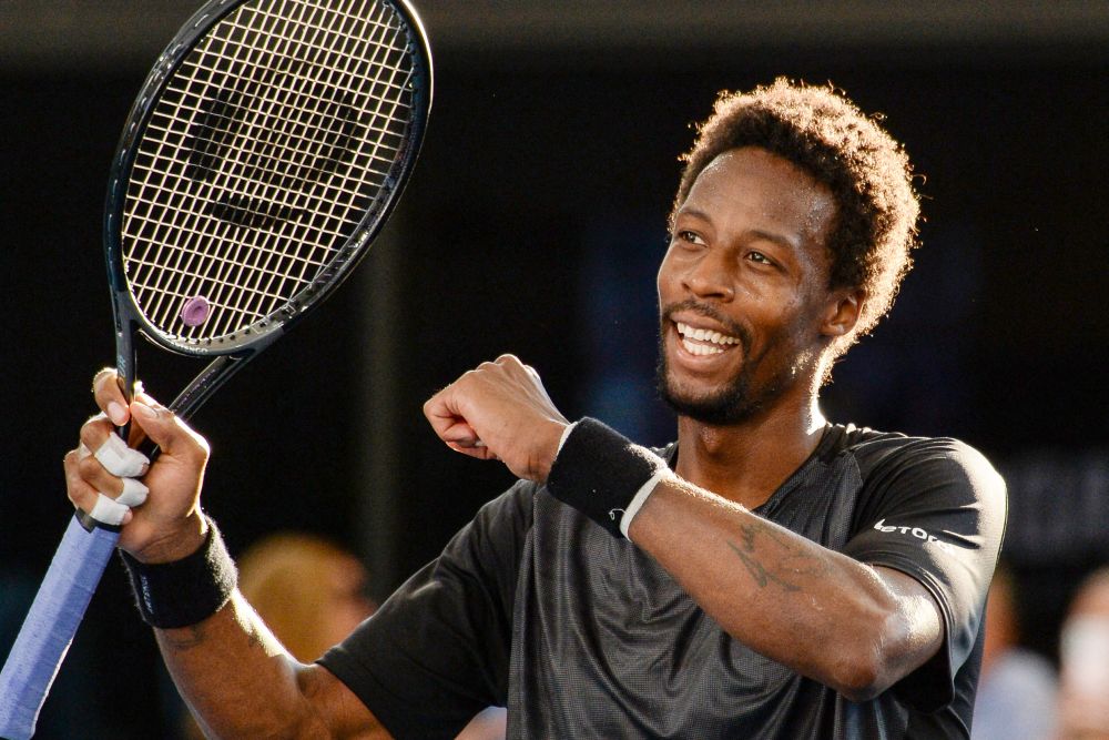 Gael Monfils of France reacts after winning against Karen Khachanov of Russia in their men's singles final match of the ATP Adelaide International tennis tournament in Adelaide on January 9, 2022. u00e2u20acu201d AFP pic