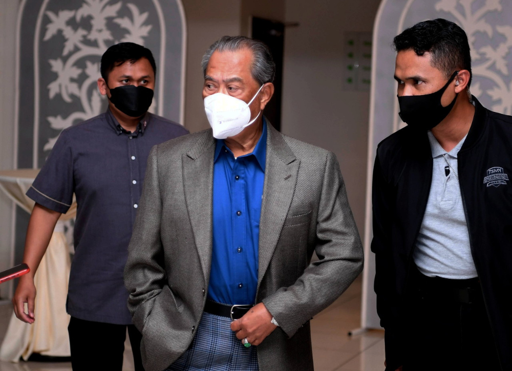 Parti Pribumi Bersatu Malaysia (Bersatu) president Tan Sri Muhyiddin Yassin arrives to chair the Johor Bersatu Liaison Committee meeting in Shah Alam, January 25, 2022. u00e2u20acu201d Bernama pic 