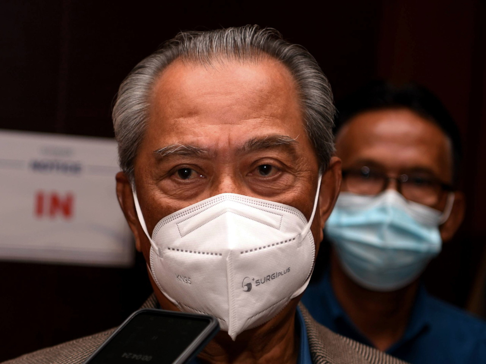 Bersatu president Tan Sri Muhyiddin Yassin at a press conference after chairing the Johor Bersatu Liaison Committee meeting in Shah Alam, January 25, 2022. u00e2u20acu201d Bernama pic