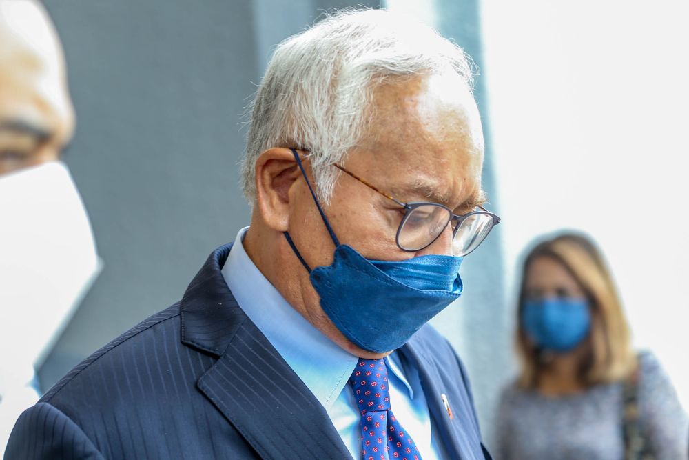 Datuk Seri Najib Razak is pictured at the Kuala Lumpur High Court January 27, 2022. u00e2u20acu2022 Picture by Hari Anggara 