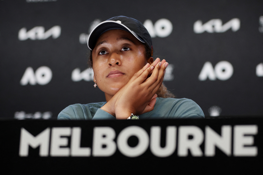 Japanu00e2u20acu2122s Naomi Osaka during a press conference after losing her third round match against Amanda Anisimova of the US in Melbourne, Australia, January 21, 2022. u00e2u20acu201d Reuters pic 
