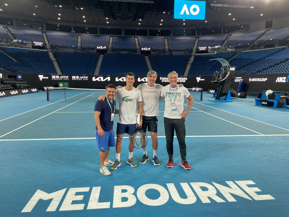 World number one Novak Djokovic posted a picture on Twitter with his team from Melbourne Park and thanked the judge for overturning his visa cancellation, January 10, 2022. u00e2u20acu201d Picture from Twitter/Novak Djokovic 