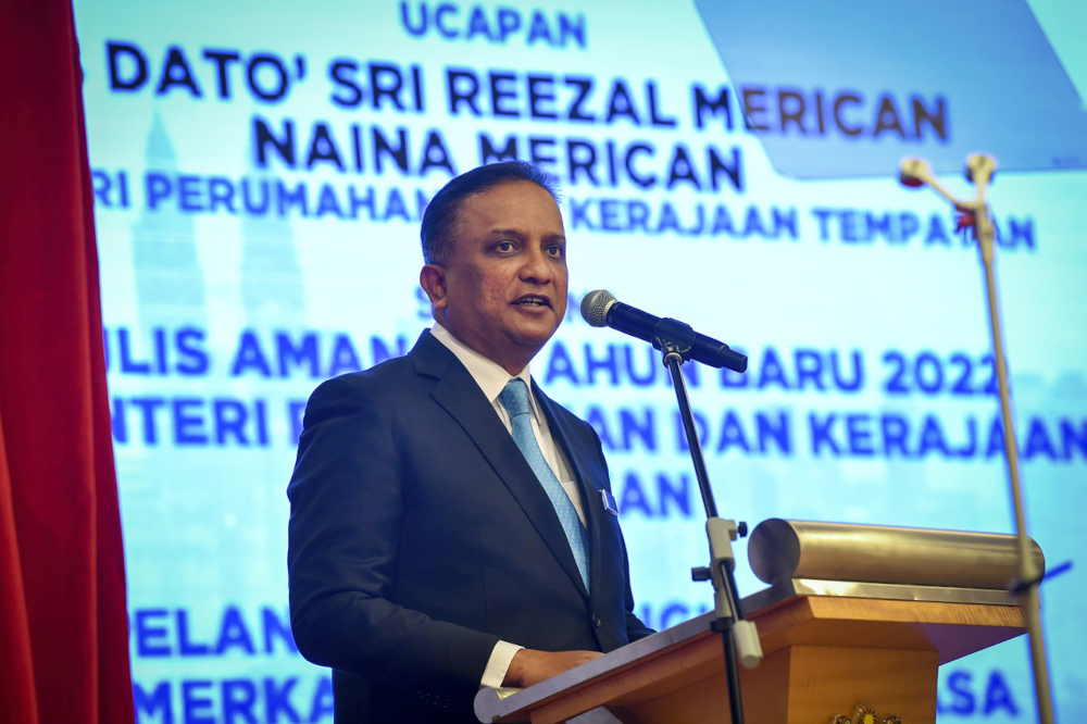 Housing and Local Government Minister Datuk Seri Reezal Merican Naina Merican delivering his 2022 New Year message in Putrajaya, January 21, 2022. u00e2u20acu201d Bernama pic 