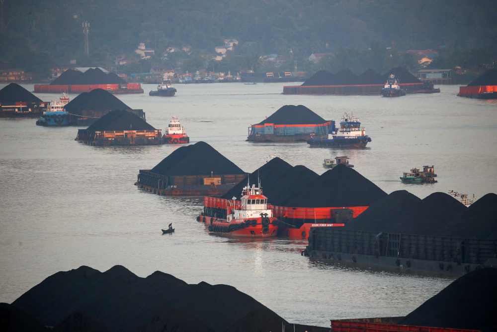 Coal barges are pictured as they queue to be pulled along Mahakam river in Samarinda, East Kalimantan province August 31, 2019. u00e2u20acu201d Reuters pic