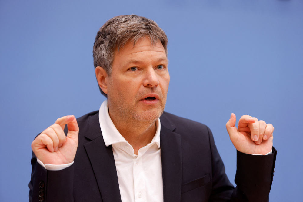German Economy and Climate Protection Minister Robert Habeck gestures during a news conference in Berlin January 11, 2022. u00e2u20acu201d Reuters pic