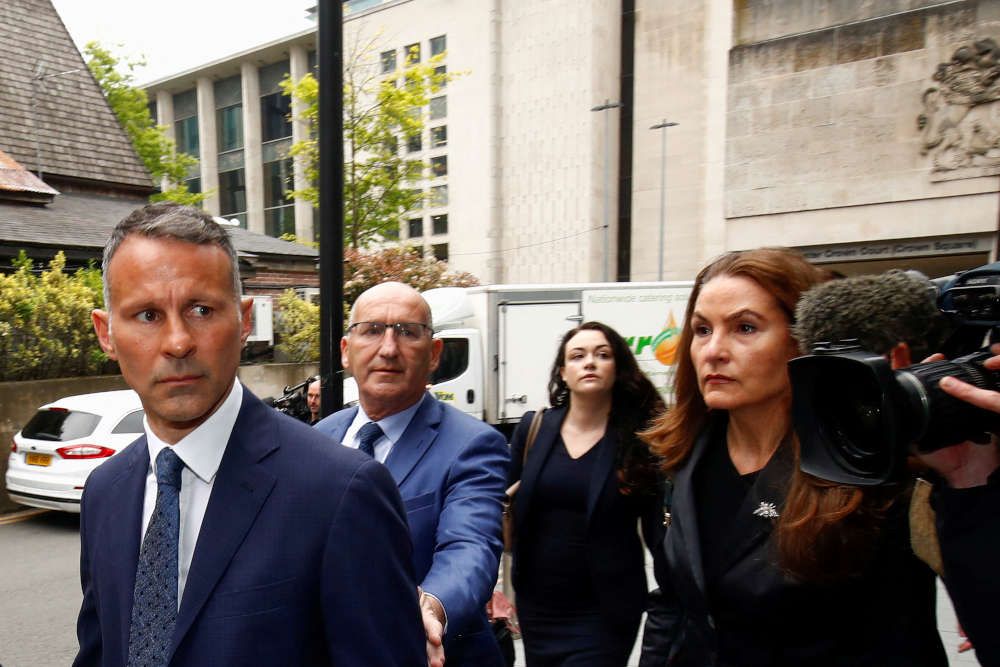 Former Manchester United soccer player Ryan Giggs leaves Manchester Crown Court, where he is charged with assault against two women, in Manchester, Britain May 28, 2021. u00e2u20acu201d Reuters pic 