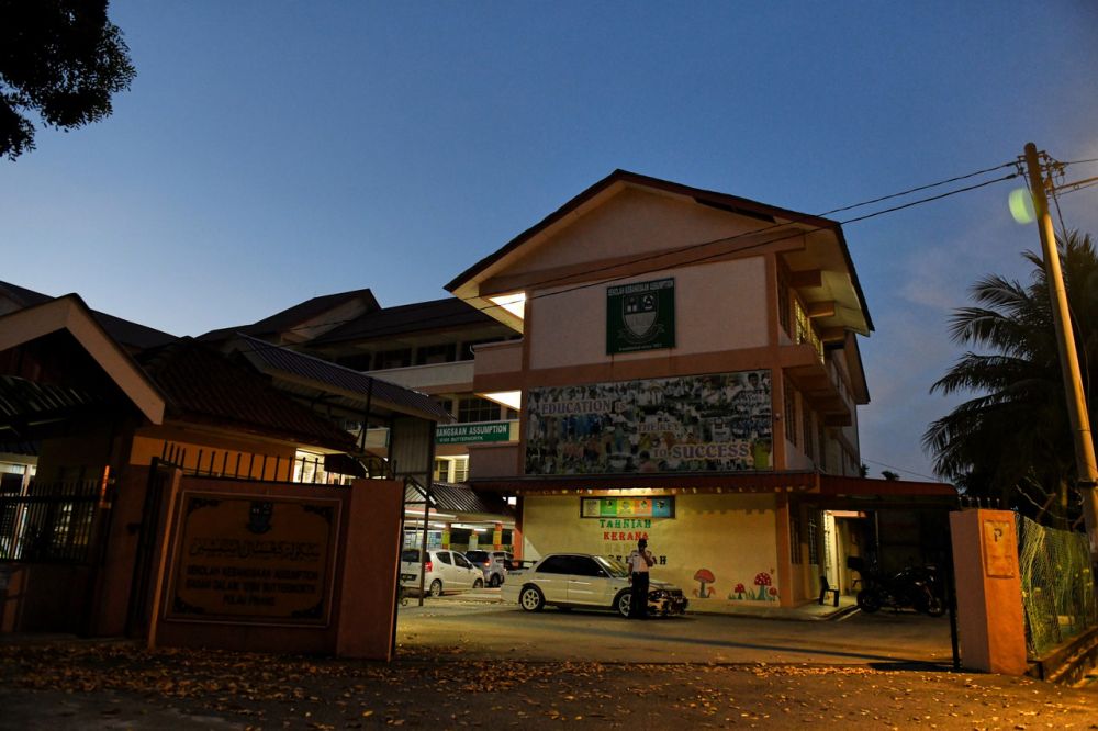 A general view of Sekolah Kebangsaan Assumption in Butterworth as the new school term starts on January 10, 2022. u00e2u20acu201d Bernama pic