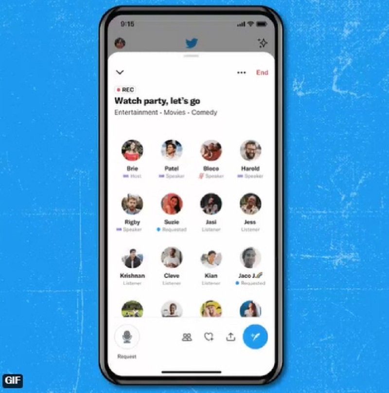 Hosts can choose to record their Space at the time of its online broadcast. u00e2u20acu2022 Picture courtesy of Twitter