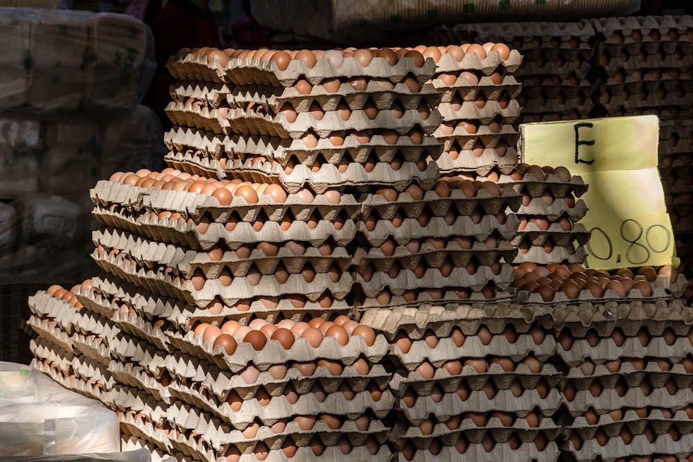 Trays of eggs are seen at a shop in Kuala Lumpur February 3, 2022. u00e2u20acu201d Picture by Firdaus Latif 