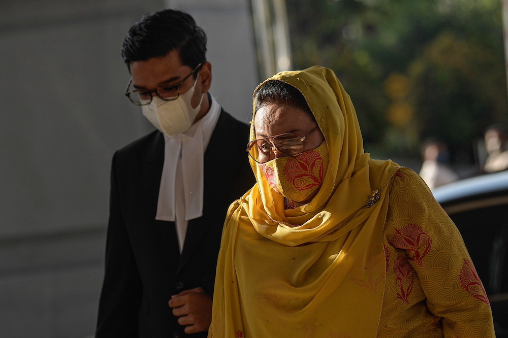 Datin Seri Rosmah Mansor arrives at the Kuala Lumpur Court Complex, February 3, 2022. u00e2u20acu201d Bernama pic