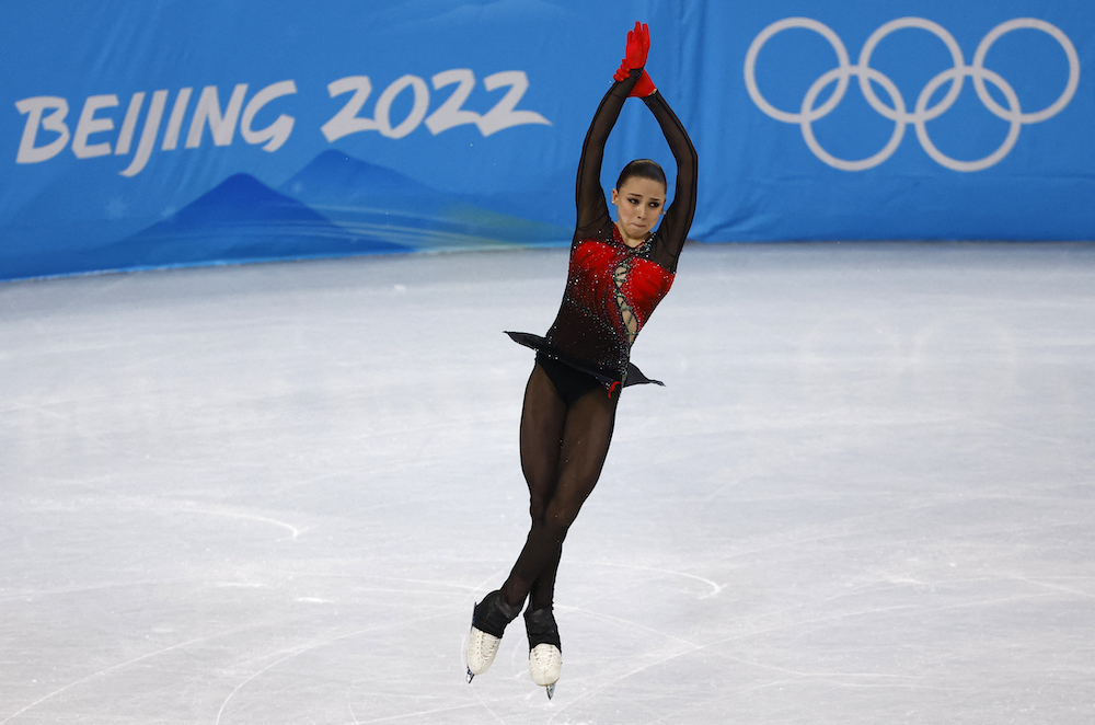 Kamila Valieva of the Russian Olympic Committee in action, February 7, 2022. u00e2u20acu201d Reuters pic