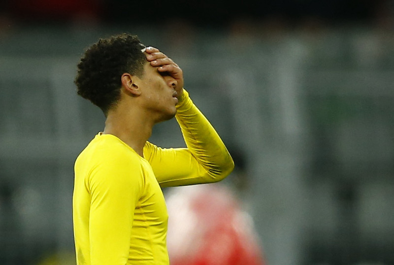 Borussia Dortmund's Jude Bellingham looks dejected after the match, February 7, 2022. u00e2u20acu201d Reuters pic