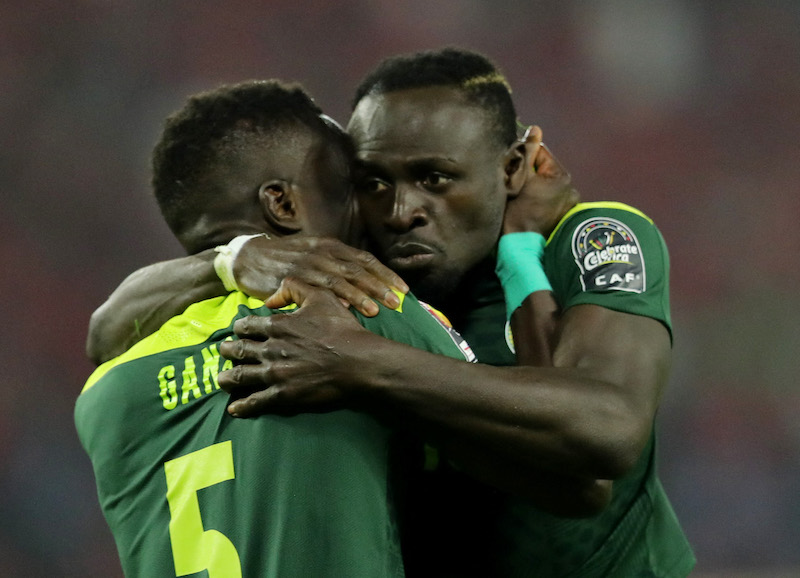 Senegal's Idrissa Gana Gueye and Sadio Mane celebrate after winning the penalty shootout of the Africa Cup of Nations final, February 6, 2022. u00e2u20acu201d Reuters pic