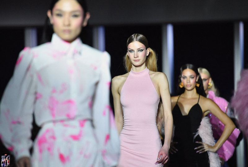 Models walk the runway for Christian Cowan during New York Fashion Week: The Shows at One World Observatory on February 11, 2022 in New York City. u00e2u20acu201d AFP pic