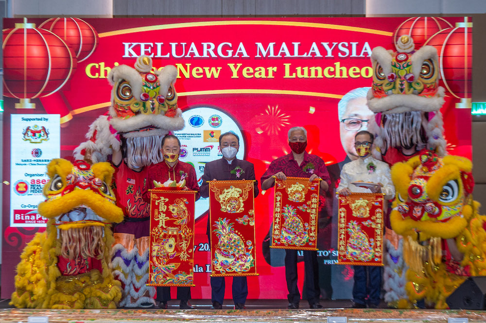 Prime Minister Datuk Seri Ismail Sabri at the Keluarga Malaysia Chinese New Year celebration 2022 in KL Hilton, Kuala Lumpur February 13, 2022. u00e2u20acu201d Picture by Shafwan Zaidon