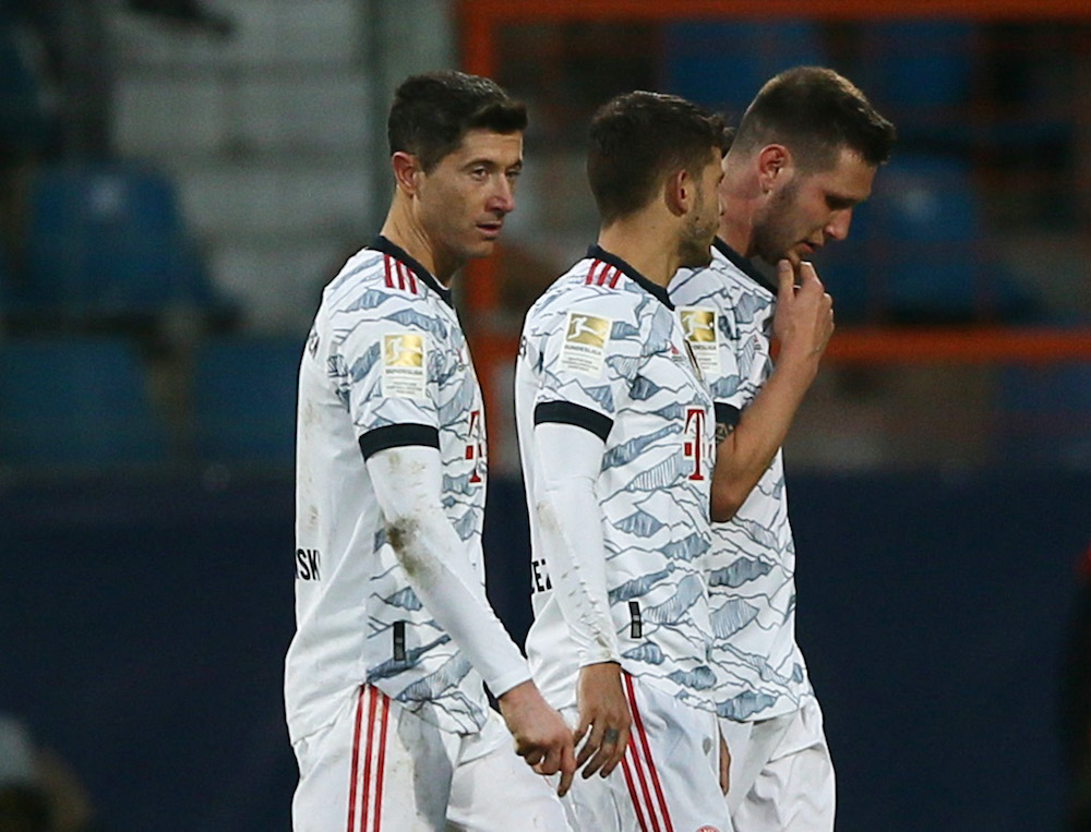 Bayern Munich's Robert Lewandowski looks dejected after the match against Bochum February 12, 2022. u00e2u20acu201d Reuters pic 