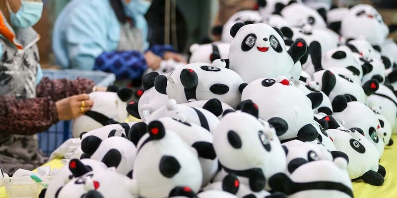 Employees working on stuffed toys of 2022 Beijing Winter Olympic Games mascot Bing Dwen Dwen at a factory in Jinjiang. u00e2u20acu201d AFP pic