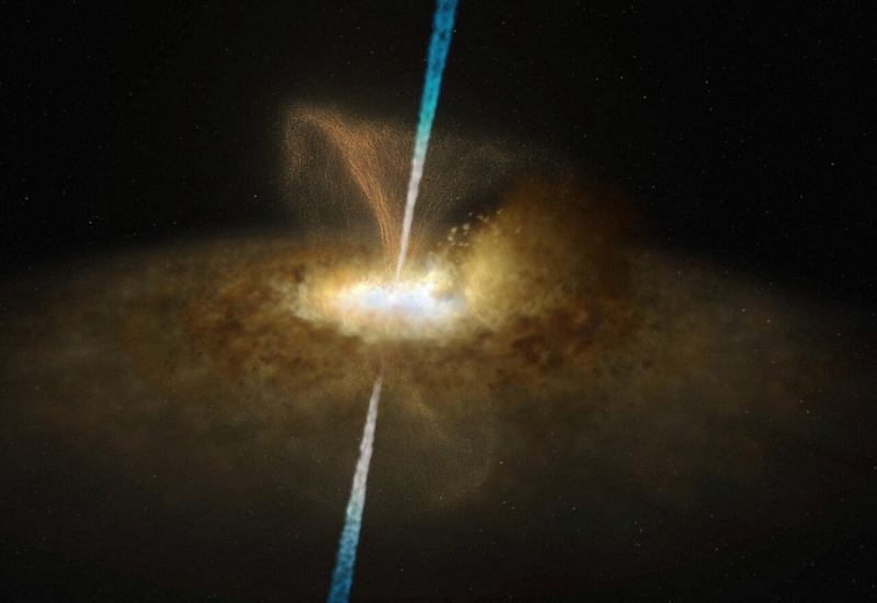 A handout image, obtained by Reuters on February 16, 2022, shows what the core of galaxy Messier 77 might look like. u00e2u20acu201d ESO/M. Kornmesser and L. Calcada handout via Reuters