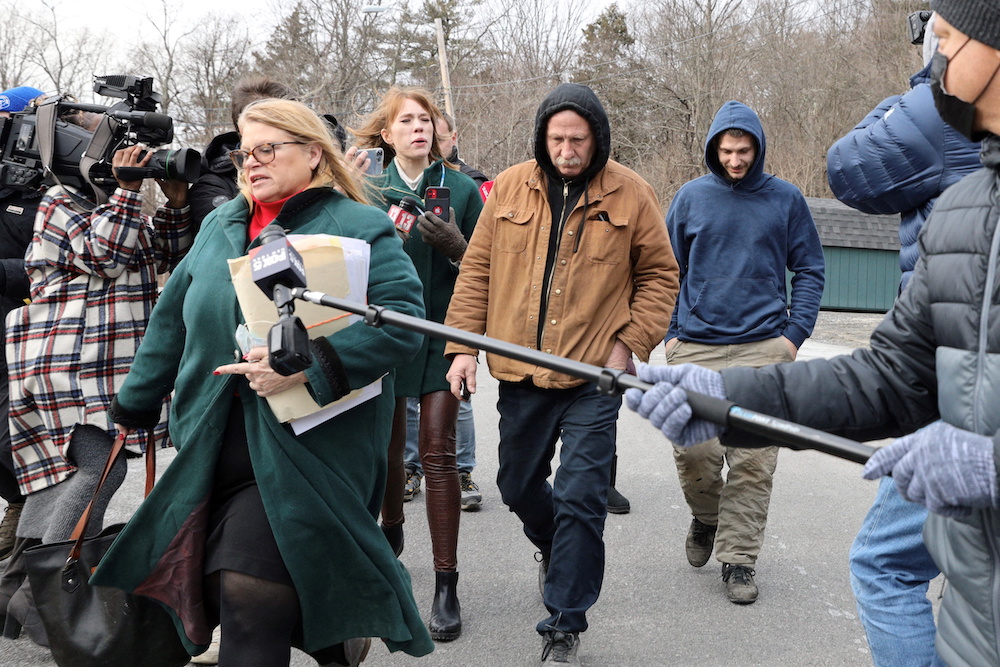 Kirk D. Shultis Sr and Kirk D. Shultis Jr arrive at court for charges of custodial interference and endangering the welfare of a child of six-year-old Paislee Shultis, in Saugerties, New York February 16, 2022. u00e2u20acu201d Reuters pic