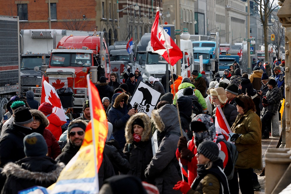 Truckers and supporters continue to protest coronavirus disease vaccine mandates in front of Parliament Hill in Ottawa, Ontario February 1, 2022. u00e2u20acu201d Reuters pic