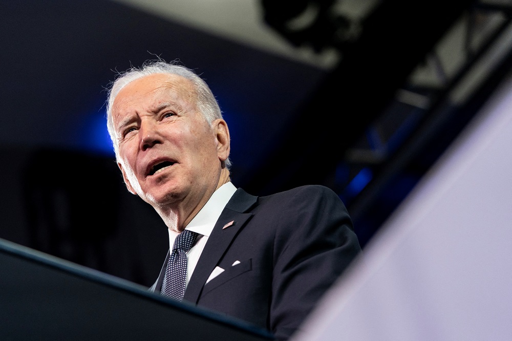 US President Joe Biden speaks during the National Association of Counties Legislative Conference in Washington February 15, 2022. u00e2u20acu201d Reuters pic