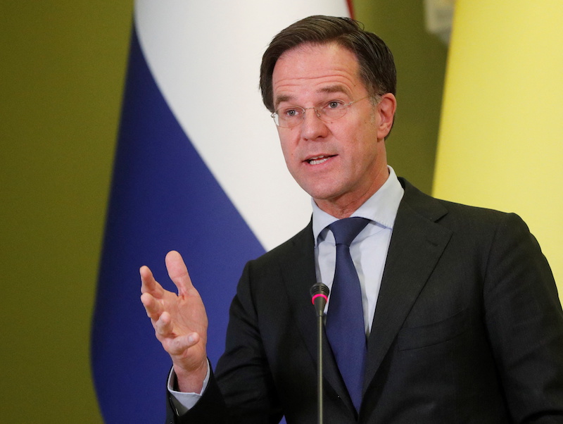 Dutch Prime Minister Mark Rutte speaks during a joint news conference with Ukrainian President Volodymyr Zelensky in Kyiv, Ukraine February 2, 2022. u00e2u20acu201d Reuters picnn