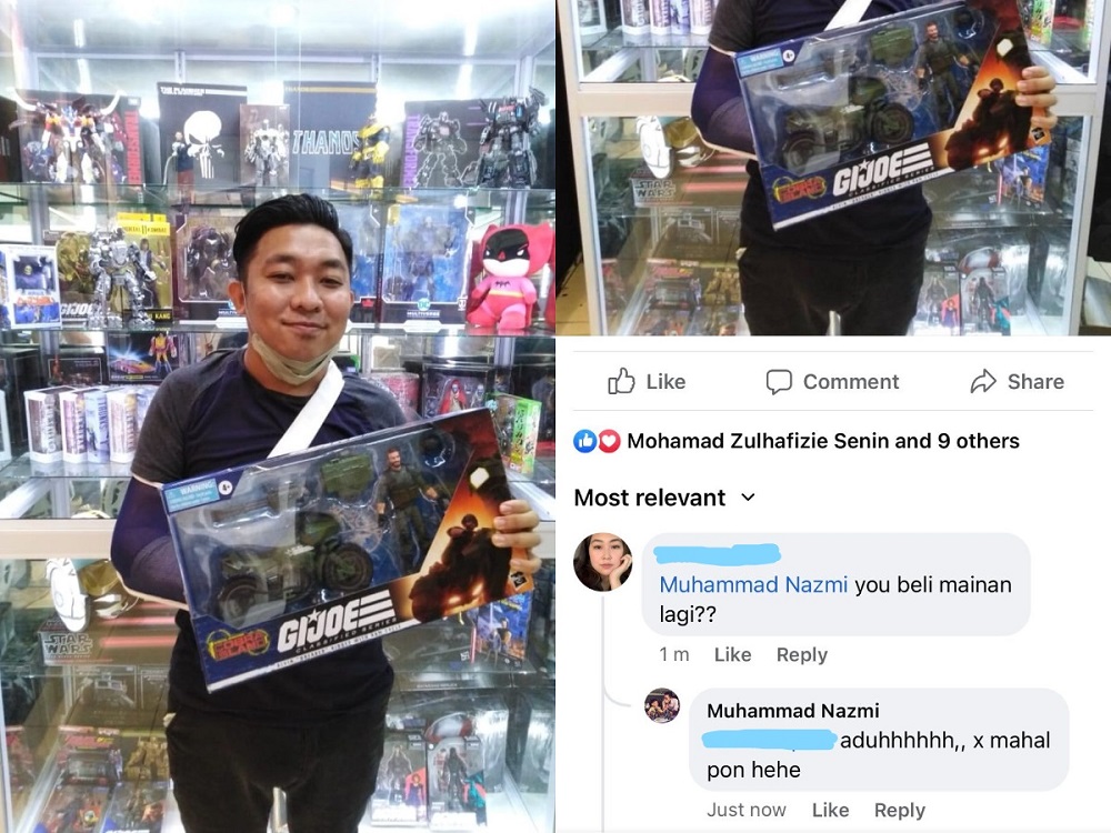 Social media users came to Sarawak manu00e2u20acu2122s aid after his wife discovered he bought a new toy on Facebook. u00e2u20acu201d Picture via Facebook/ Kuching ToyBitz and Muhammad Nazmi 