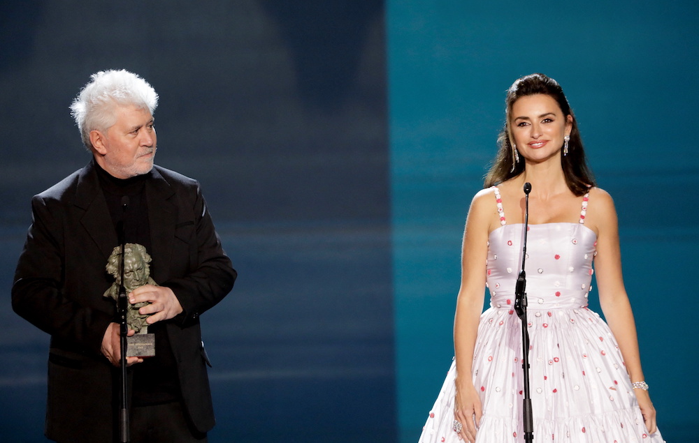Penelope Cruz and Director Pedro Almodovar present the 'International Goya Award' at the 36th Spanish Film Academy's Goya Awards ceremony in Valencia, Spain, February 12, 2022. u00e2u20acu201d Reuters pic