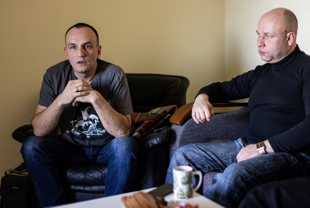 Dmytro Dovzhenko, a Ukrainian veteran and military medical instructor, speaks during an interview with Reuters at his home in Wroclaw, Poland February 12, 2022. u00e2u20acu201d Reuters pic