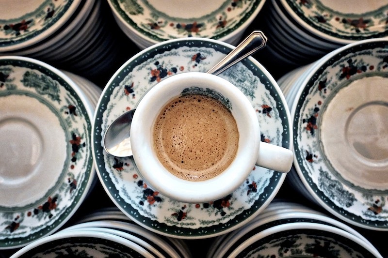 A picture shows a cup of espresso coffee at the historic Gran Caffe Gambrinus in Naples, Italy February 13, 2022.  u00e2u20acu201d  AFP pic