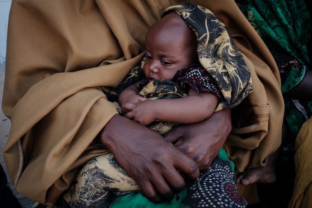 A three-month-old child is seen among recently arrived people from the countryside of southern Somalia, one of the regions hardest hit by the drought, at Muuri camp in Baidoa, Somalia February 13, 2022. u00e2u20acu201d AFP pic