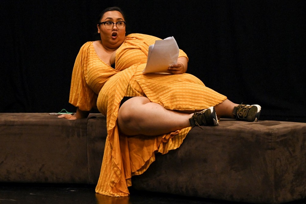 This photograph taken on April 30, 2021 shows Singaporean actor Ross Nasir during a rehearsal at the Esplanade theatre in Singapore. u00e2u20acu201d AFP pic