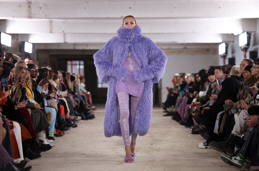 A model presents a creation during the Poster Girl catwalk show at London Fashion Week in London, Britain February 18, 2022. u00e2u20acu201d Reuters pic