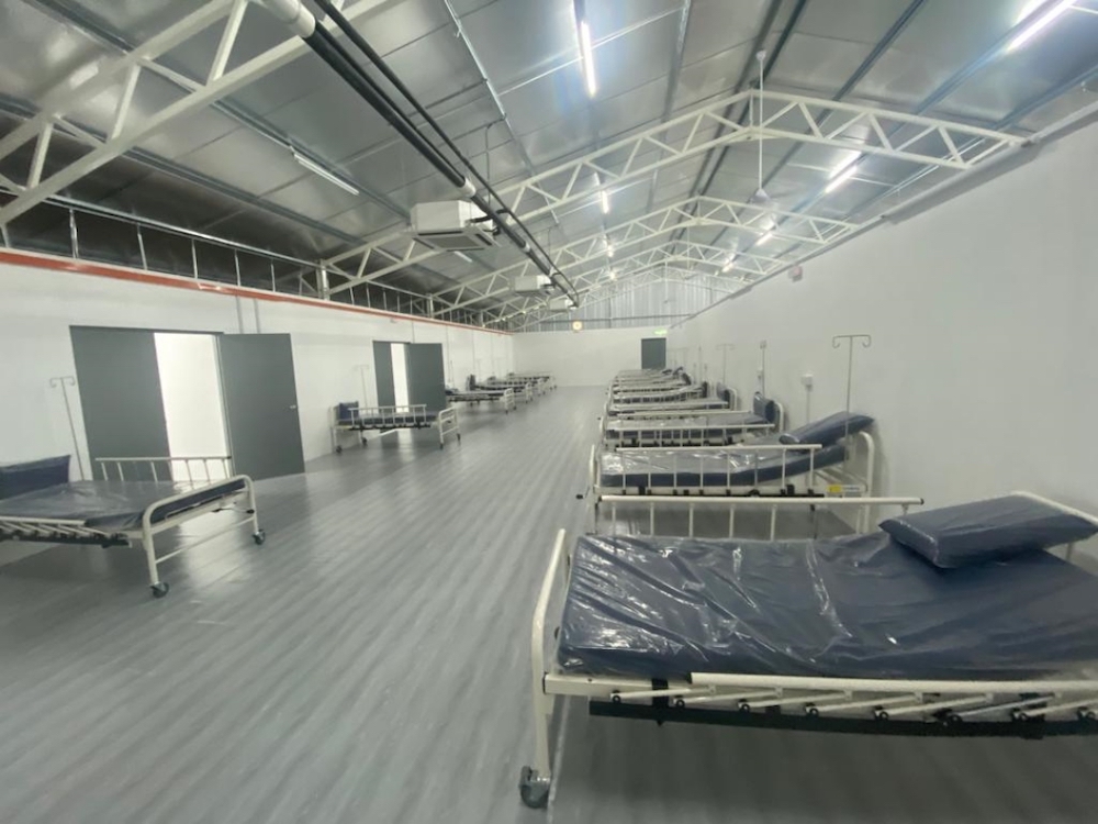 The beds inside the field hospital in Sibu. u00e2u20acu201d Borneo Post pic