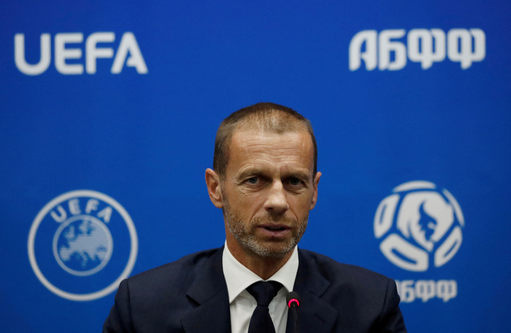 Uefa president Aleksander Ceferin speaks during a news conference in Minsk, Belarus September 19, 2019. u00e2u20acu201d Reuters pic 