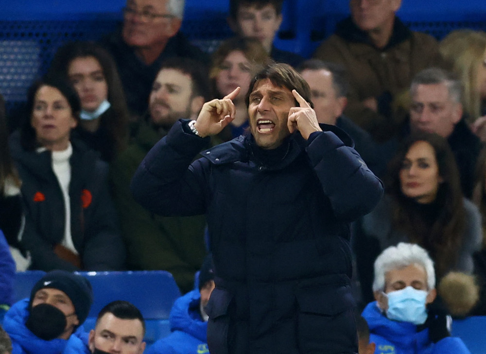 Tottenham Hotspur manager Antonio Conte during the match against Chelsea at Stamford Bridge in London, January 23, 2022. u00e2u20acu201d Reuters picnn