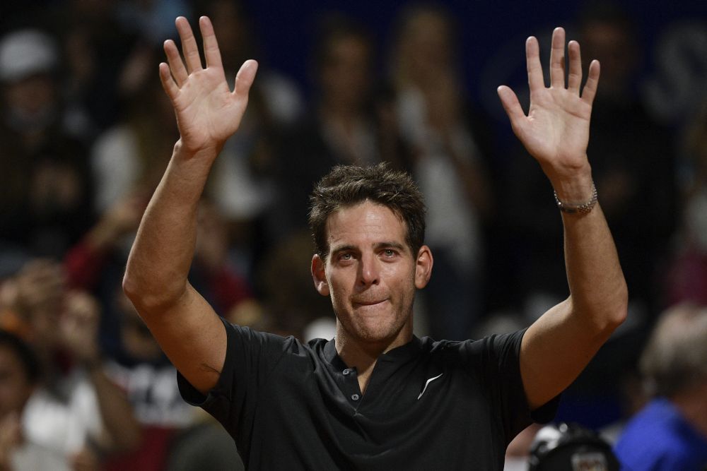 Juan Martin Del Potro acknowledges the crowd after losing against Federico Delbonis during the ATP 250 Argentina Open tennis tournament tennis in Buenos Aires February 8, 2022. u00e2u20acu201d AFP pic