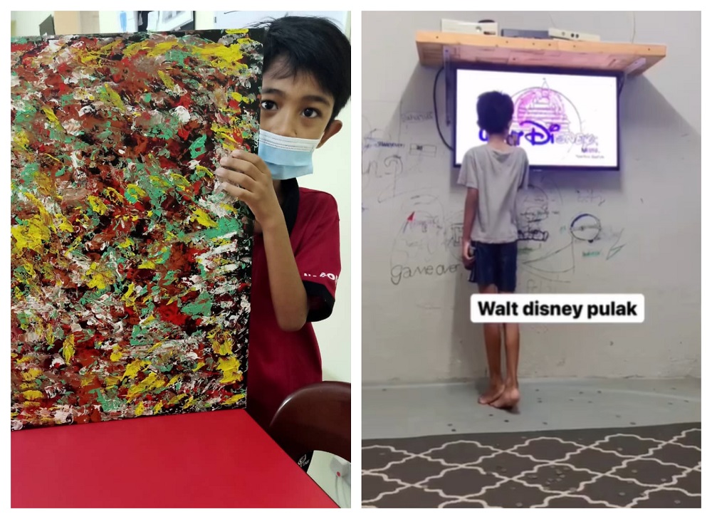 Don Zayyad in his element when it comes to sketching or drawing famous logos that he has seen on the television. u00e2u20acu2022 Pictures courtesy of Mohd Sharrel Fahmi Baharum