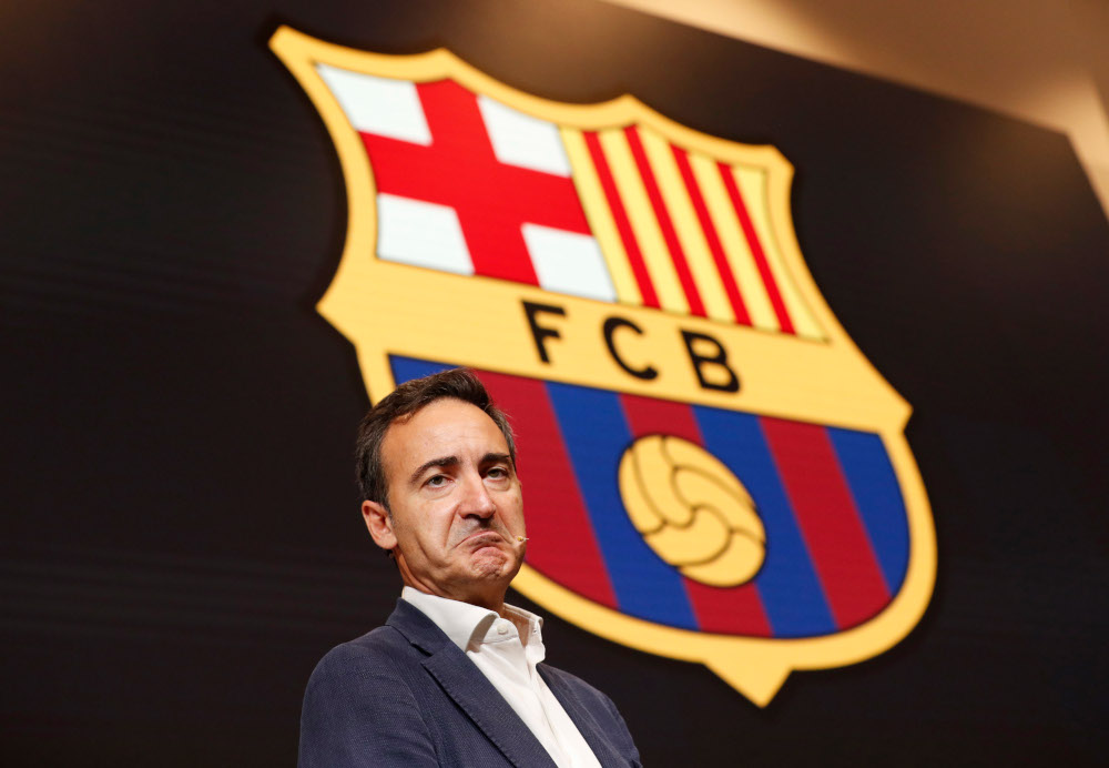 FC Barcelonau00e2u20acu2122s CEO Ferran Reverter attends a press conference to present the results of the 2020/2021 season, due diligence and the budget for the 2021/2022 season at 1899 Auditorium, Barcelona, Spain, October 6, 2021. u00e2u20acu2022 Reuters pic  