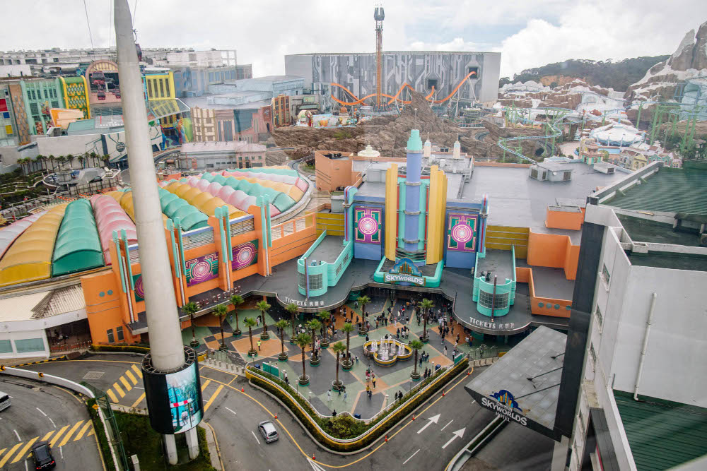 A bird’s eye view of Genting SkyWorlds Theme Park. ― Picture by Firdaus Latif