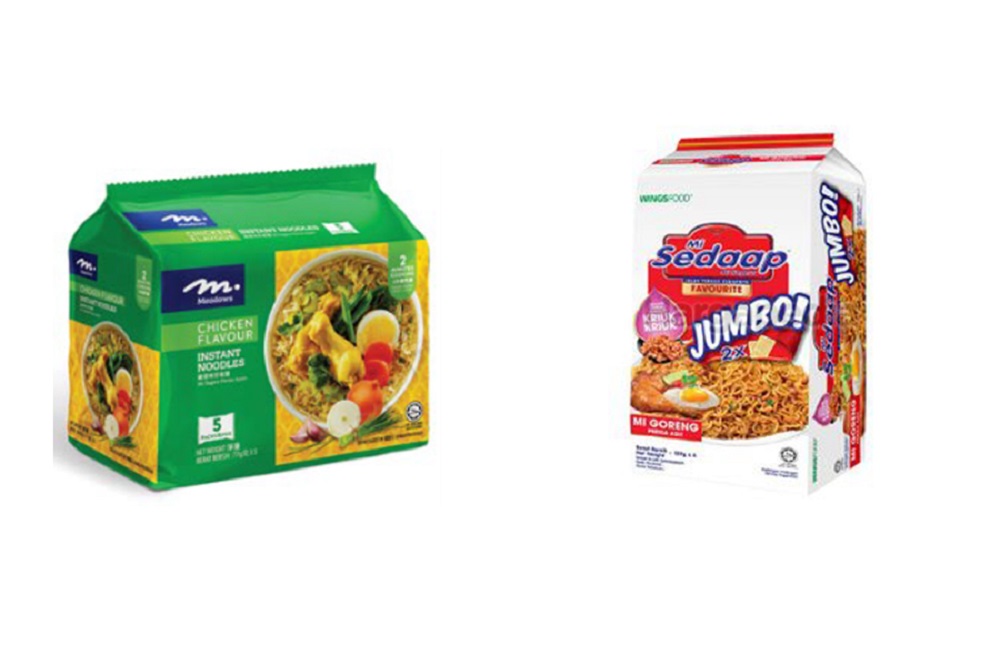 Get a pack of four of MI SEDAAP Mi Goreng Jumbo for only RM4.80 and a pack of five MEADOWS Instant Noodles for only RM3.00. ― Picture courtesy of Giant